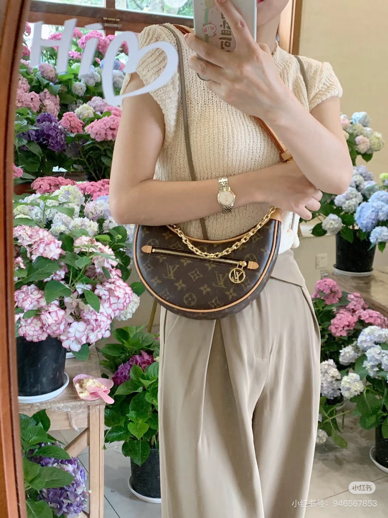 Louis Vuitton LV Monogram Canvas Crossbody Carry Top Handle Carry